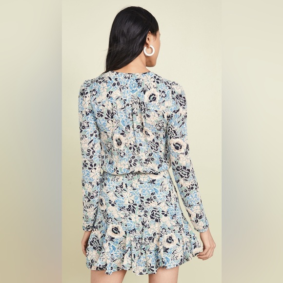 Veronica Beard Riggins Silk Floral Mini Dress Long Sleeve Size 4 - Picture 2 of 12